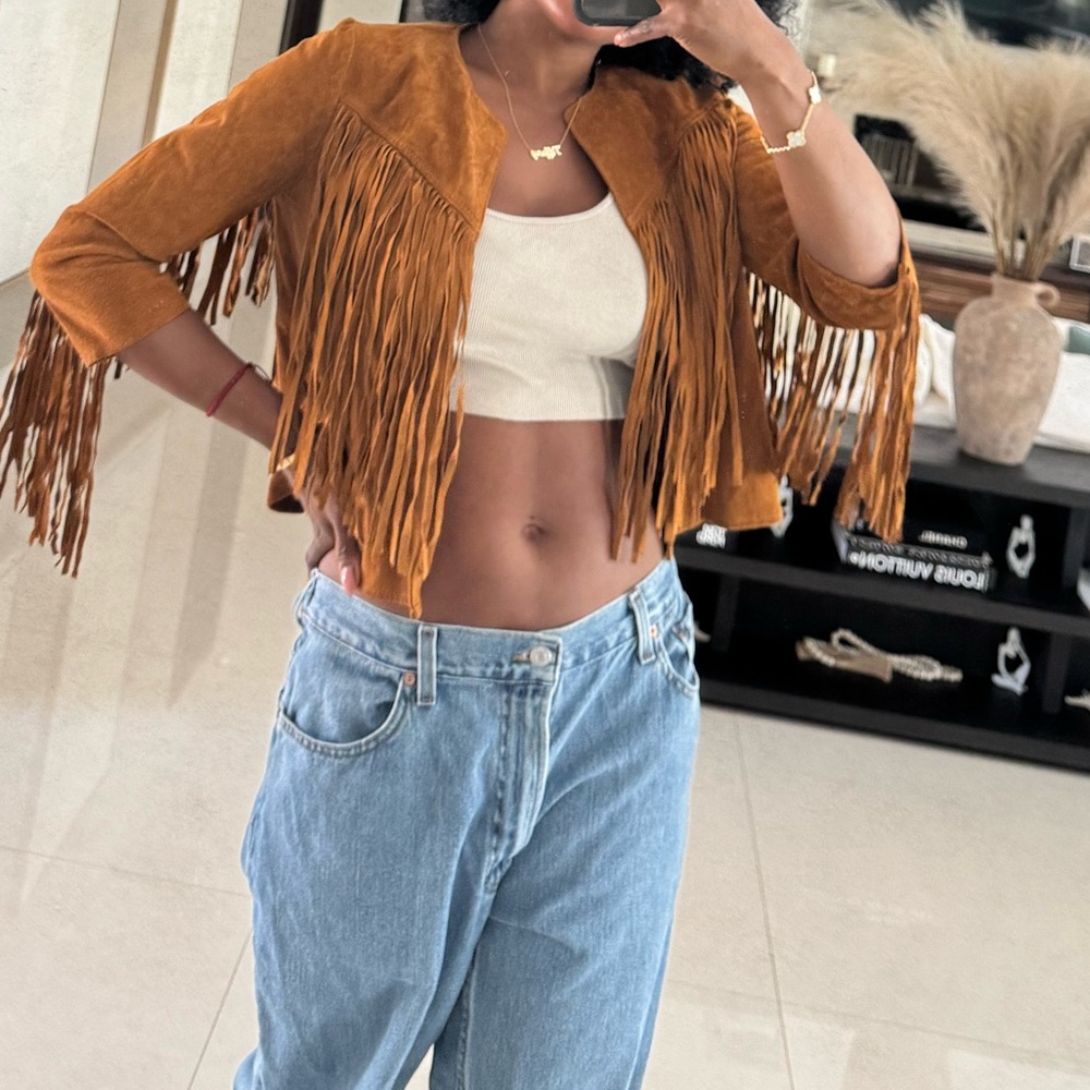 Western Style Fringe Crop Jacket